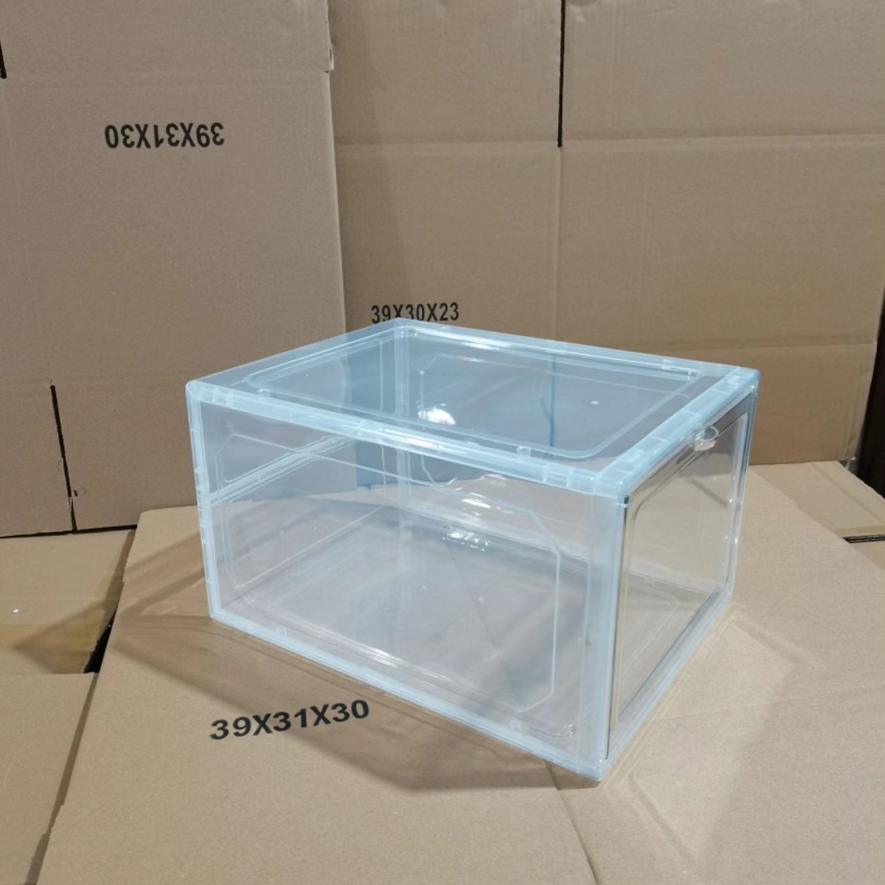 Thickened Pp Storage Box Shoebox Transparent Acrylic Storage Dustproof Aj Basketball Shoebox Display Shoe Cabinet Flap Item Picture