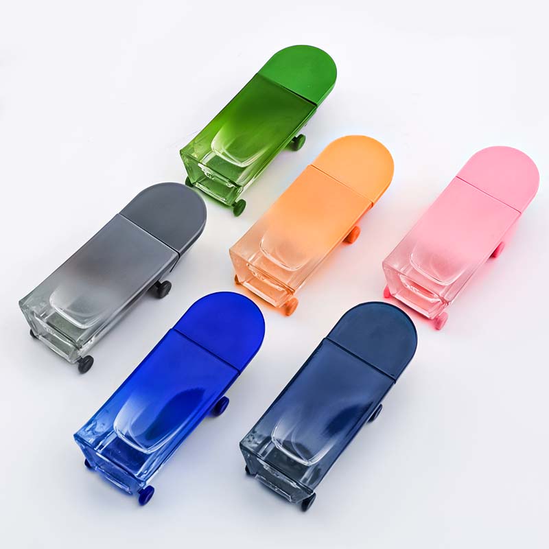 厂家直销30ml香水瓶滑板型瓶身喷色按压式喷头瓶底加厚空瓶产品图