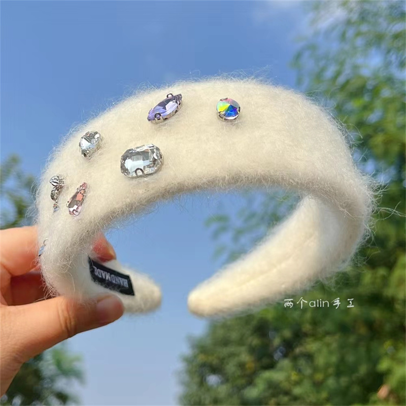 PU材质女士夏季百搭发箍 水晶装饰发光发箍 时尚优雅头饰发饰