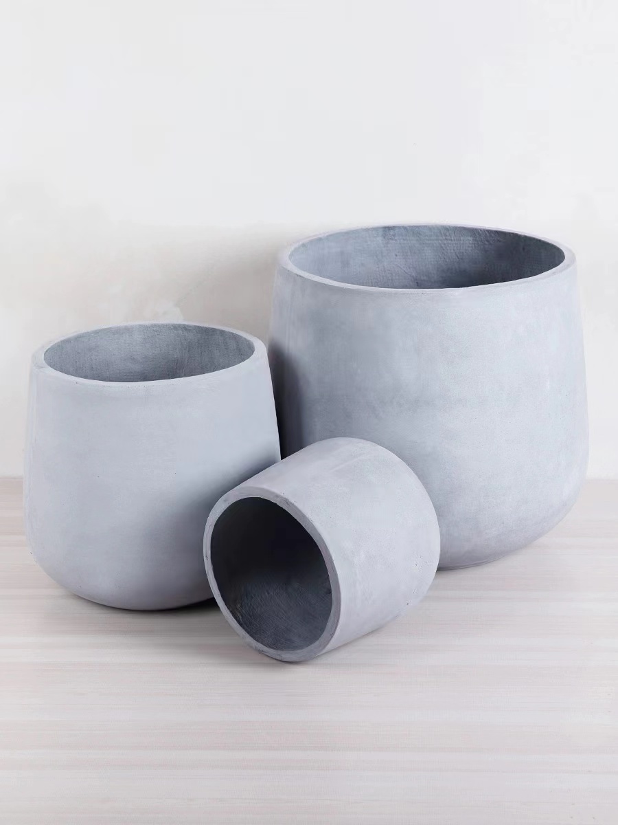 Magnesium clay flower POTS for export in black, white and gray, simple, artistic and personalized flower POTS, green ivy and cactus flower POTS Specification image