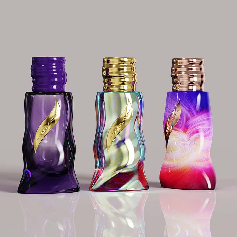 厂家直销100ml异形瓶子瓶身喷色按压喷雾瓶底加厚玻璃瓶空瓶