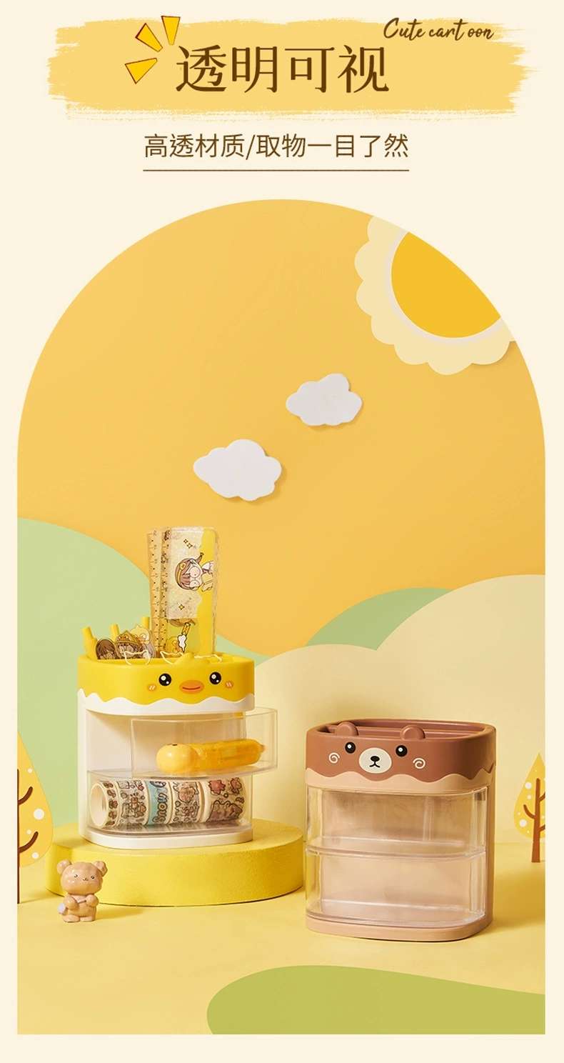 J06-6453 Student Desktop Stationery Storage Box, Office workstation organization rack, Pen holder, Multi-functional Pen barrel detail image 4