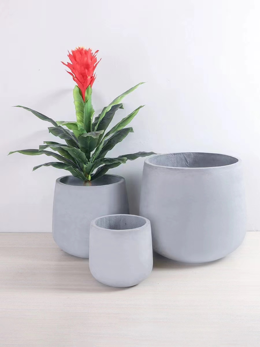 Magnesium clay flower POTS for export in black, white and gray, simple, artistic and personalized flower POTS, green ivy and cactus flower POTS