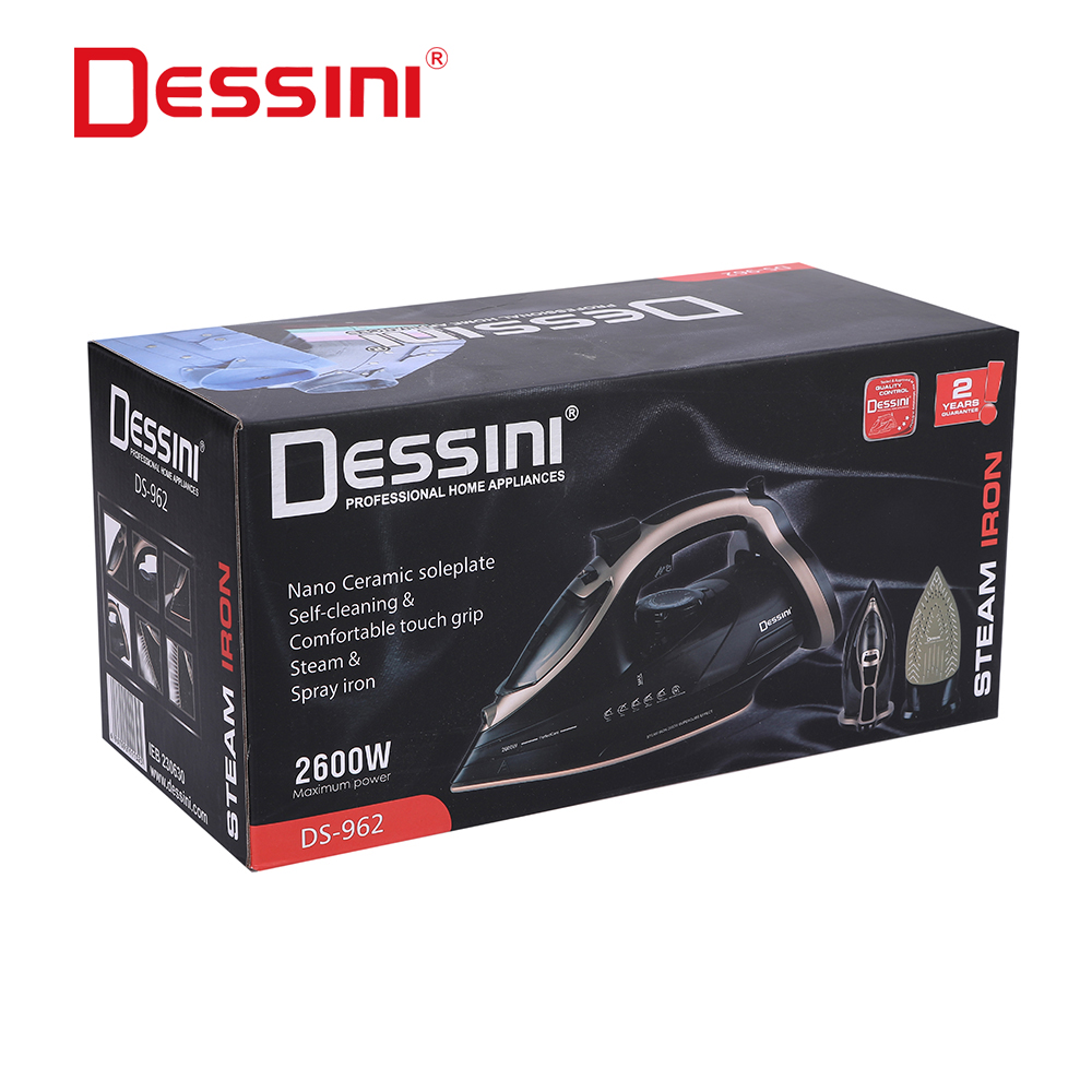 Dessini New High Quality Electric Design Removable Transparent Tank Medium Steam Iron