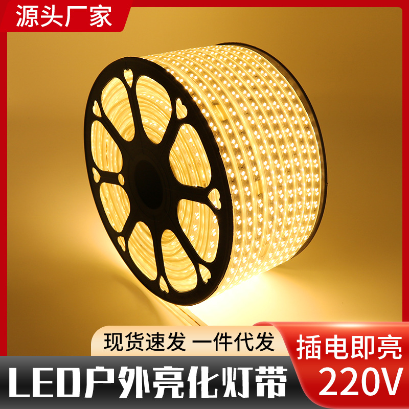 led灯带5730高压市政工程塔吊工地三排双排超亮防水硅胶灯带led灯