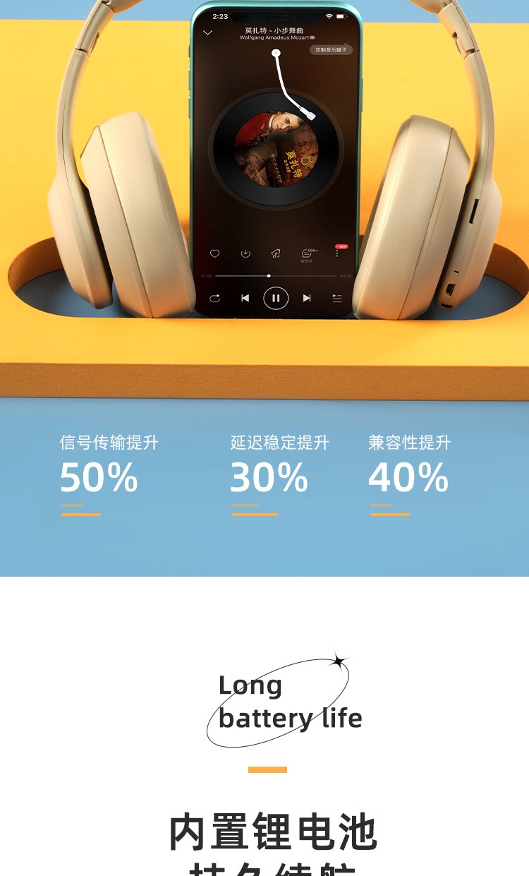 跨境无线头戴式耳机蓝牙耳机立体环绕音插卡全包耳私模耳麦详情6
