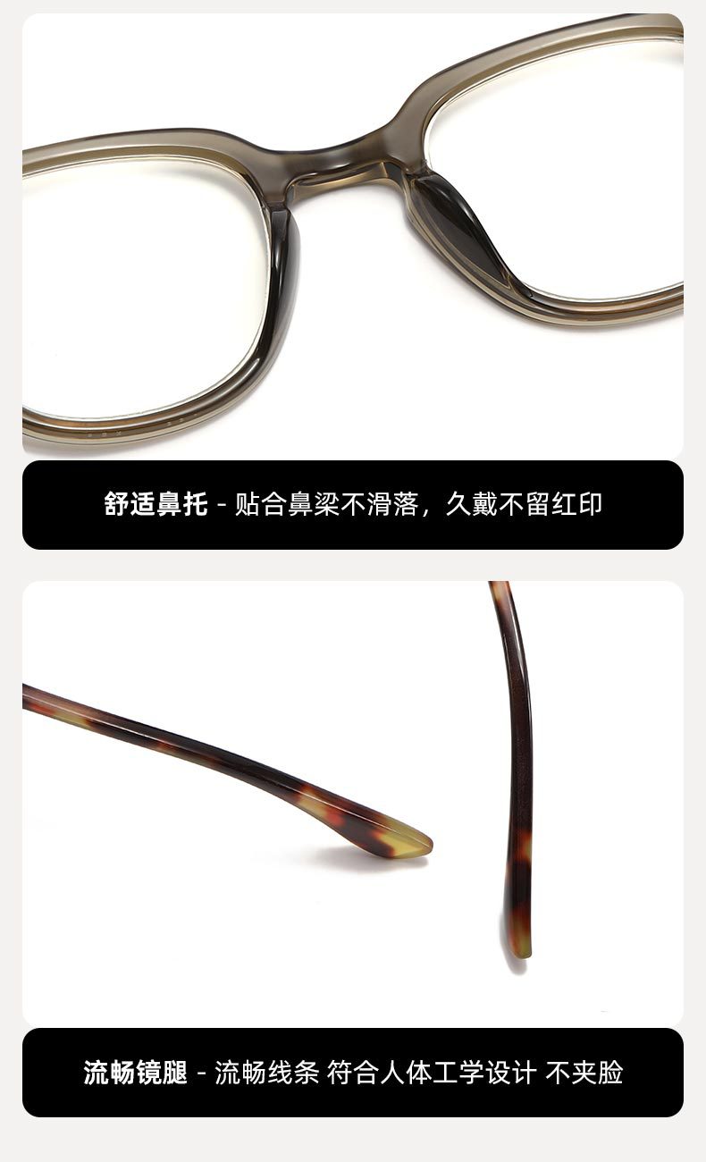 Fashionable cross-border spring-leg full-frame reading glasses with AC plates, square frame rivets and dot patterns, elderly reading glasses pic 10