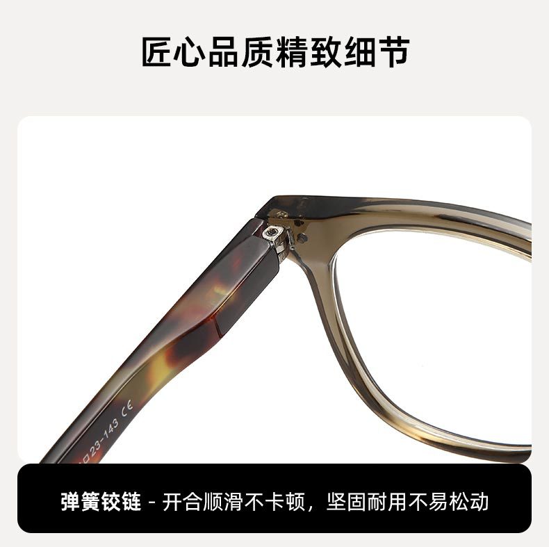 Fashionable cross-border spring-leg full-frame reading glasses with AC plates, square frame rivets and dot patterns, elderly reading glasses pic 9