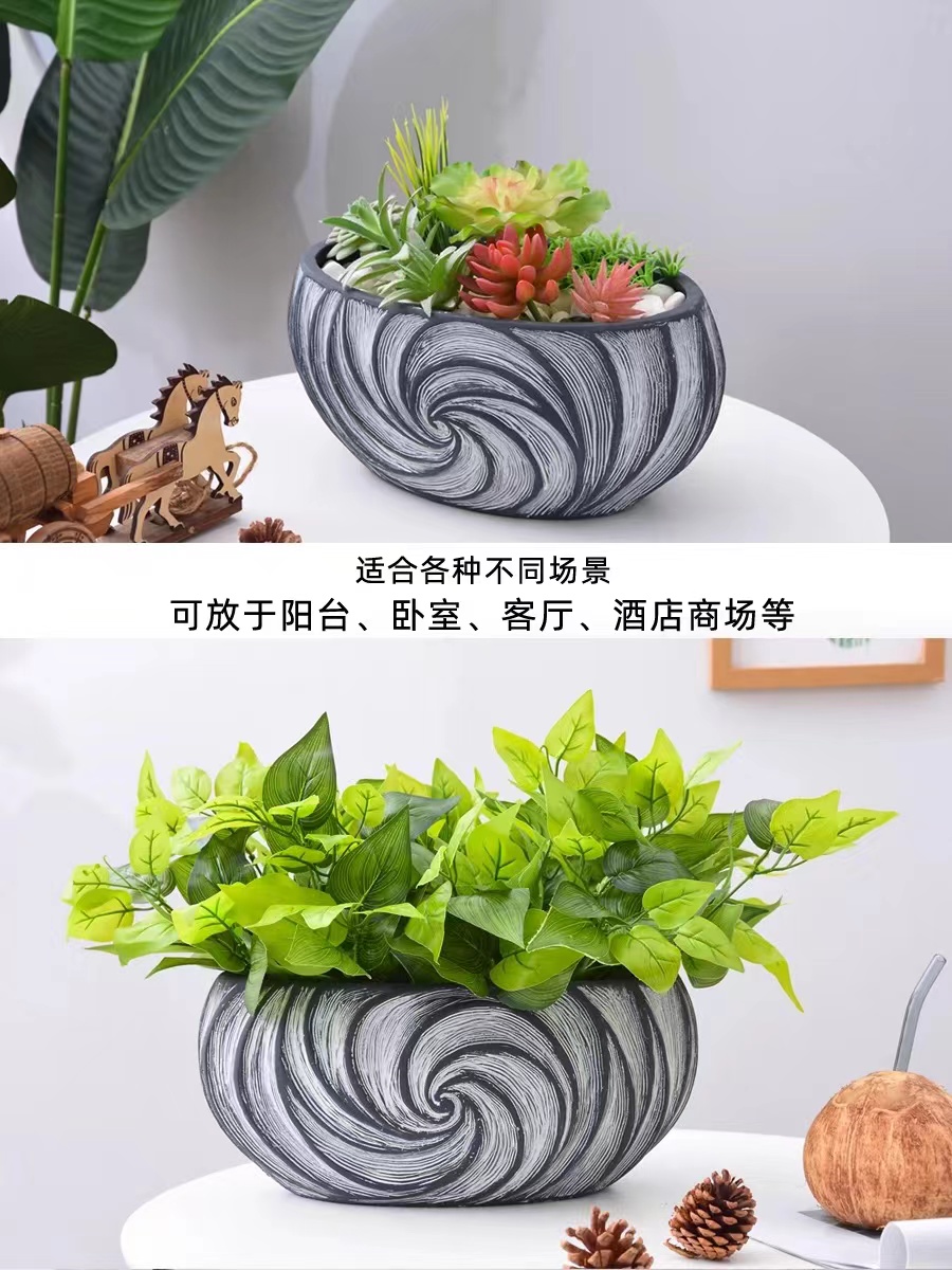 Wholesale magnesium oxide flower POTS, large-diameter corrugated flower POTS from Northern Europe, Chrysalidocarpus indicus and bird of paradise flower POTS factory for foreign trade Application Scenario