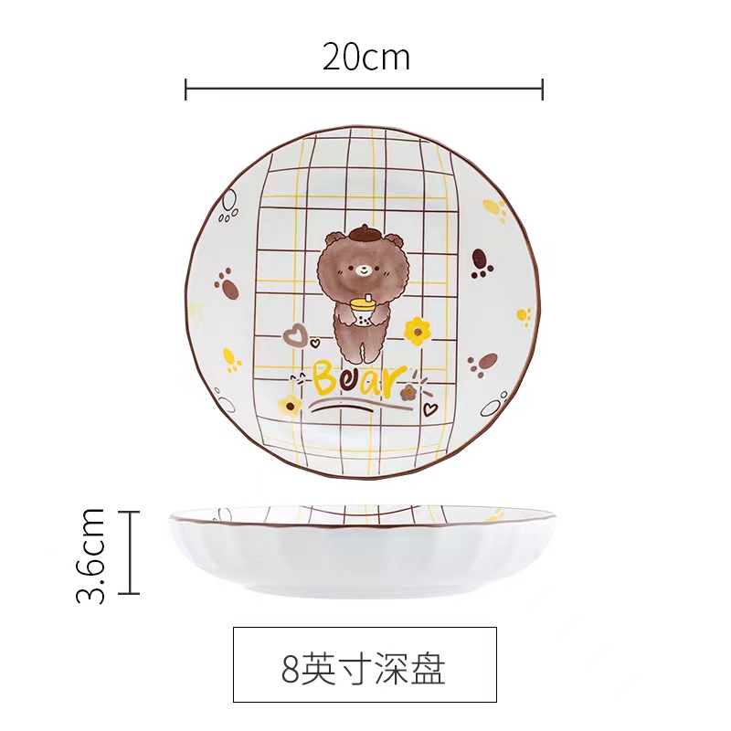 八角散件陶瓷碗陶瓷盘米饭碗汤锅水壶咖啡杯牛奶杯鱼盘饭盘沙拉碗陶瓷盘手绘盘米饭盘汤盘水果盘草莓盘详情图17