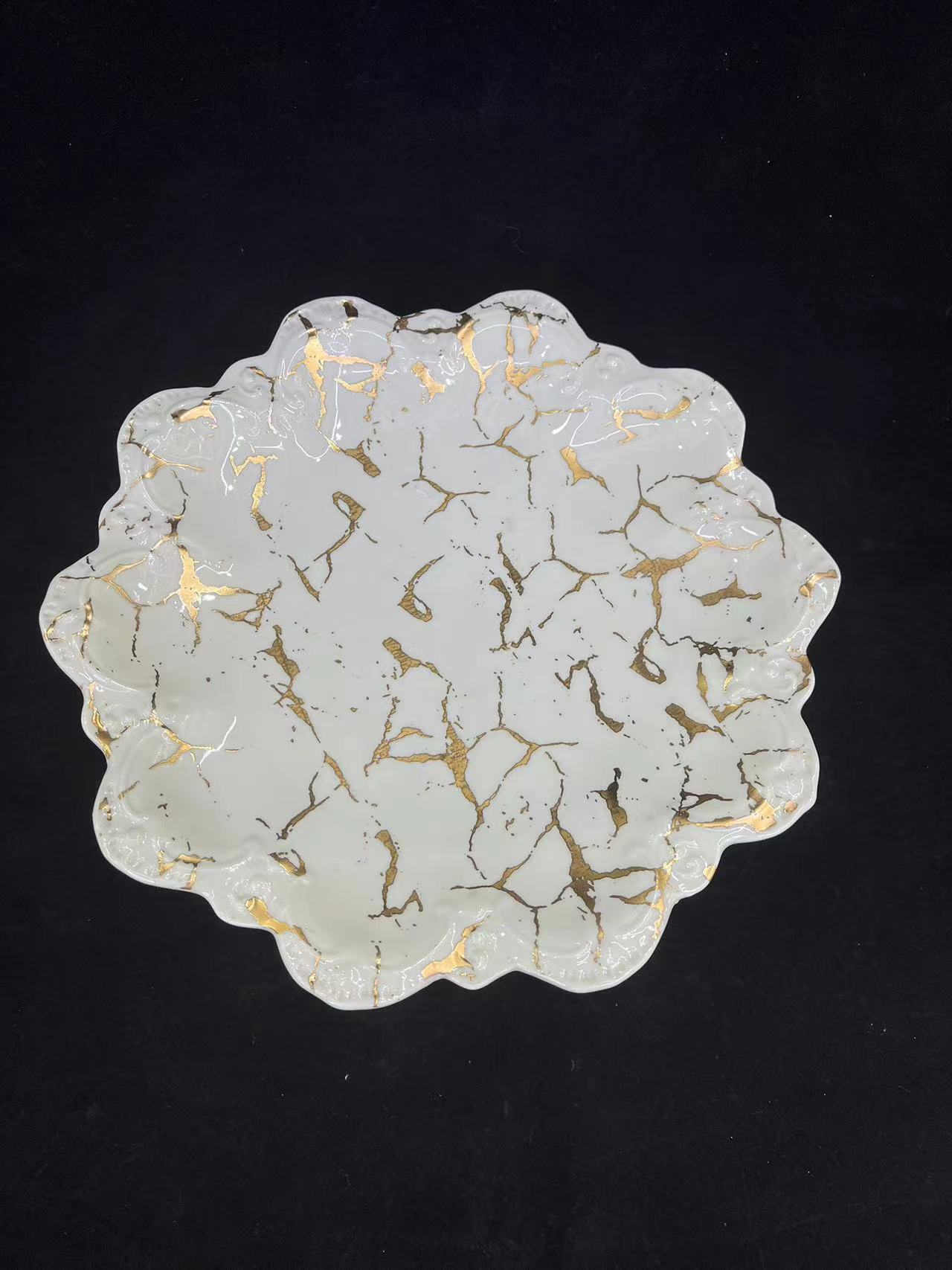 陶瓷水果盘网红储物盘水果碗陶瓷蛋糕盘零食盘特色蛋糕盘牛油盘炫彩水果盘子