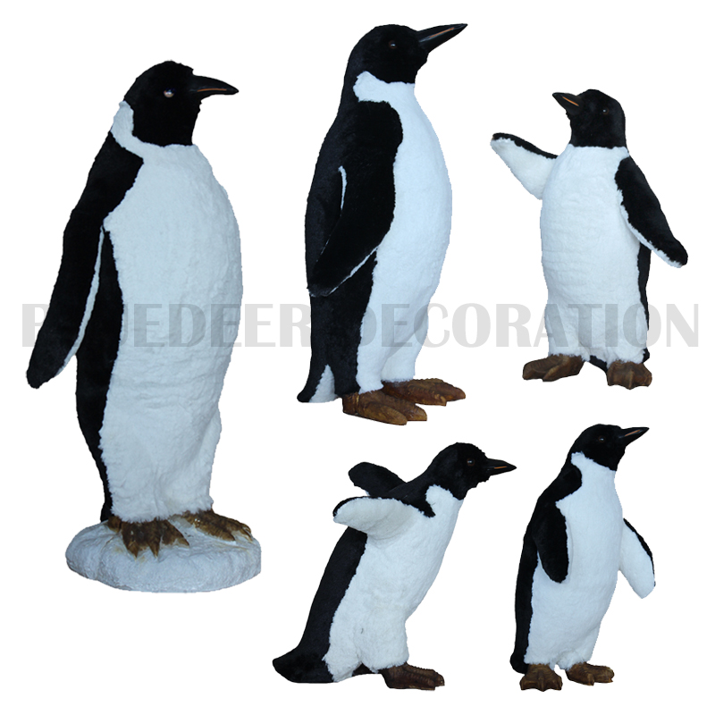 圣诞饰品仿真企鹅 节日庆典布置  南极动物  机电动物 新款企鹅 大型动物摆件 企鹅动物雕塑圣诞企鹅 圣诞老人 圣诞车