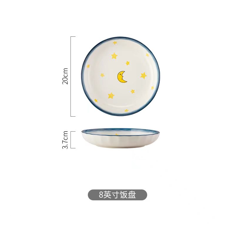 八角散件陶瓷碗陶瓷盘米饭碗汤锅水壶咖啡杯牛奶杯鱼盘饭盘沙拉碗陶瓷盘手绘盘米饭盘汤盘水果盘草莓盘详情图12
