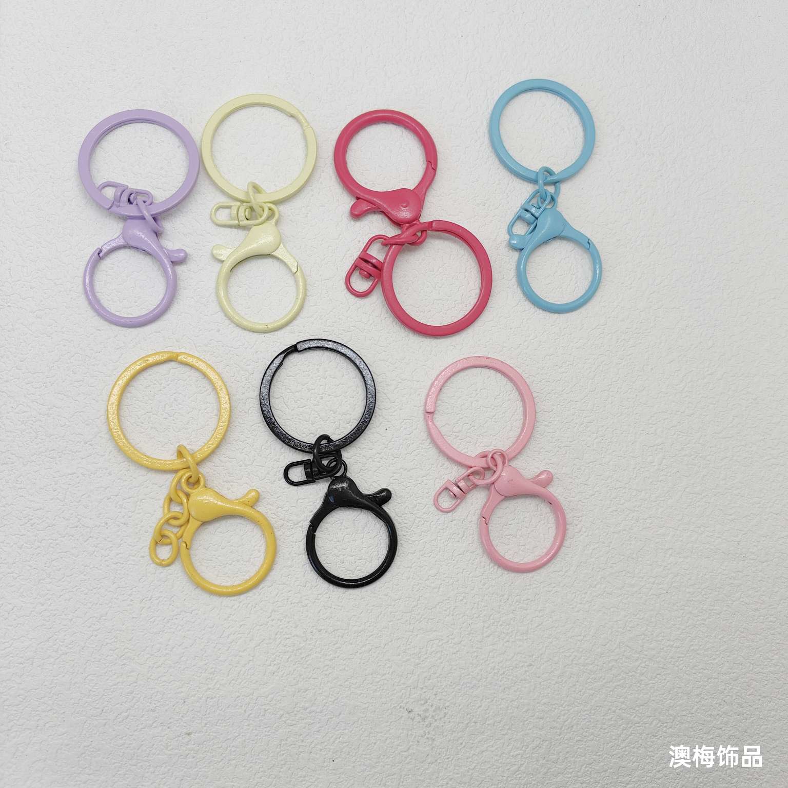 DIY饰品配件金属龙虾扣三件套钥匙扣彩色烤漆卡通包包玩偶挂扣