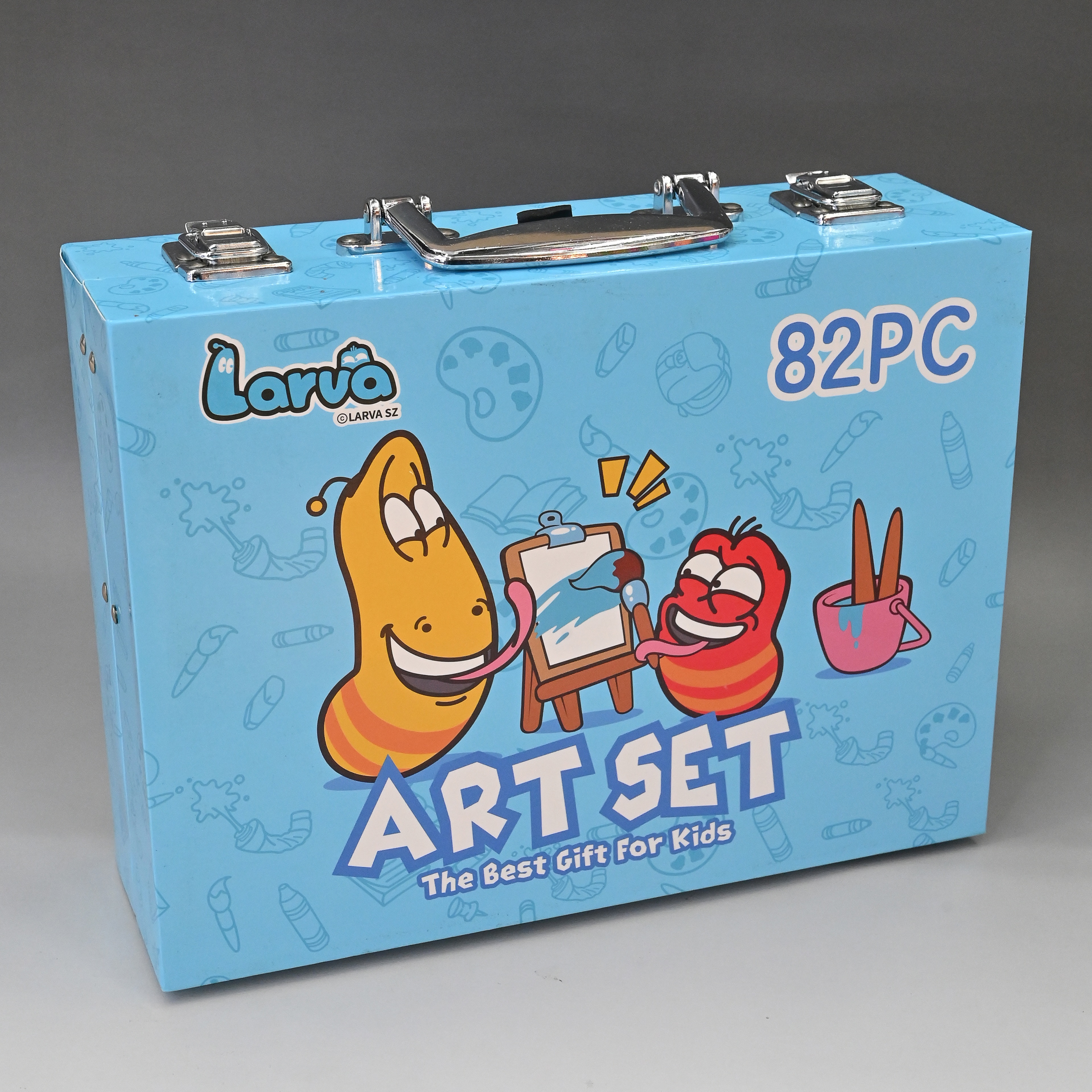 双层套盒爆笑虫子画笔套装颜料套装82PCS水彩画笔套装