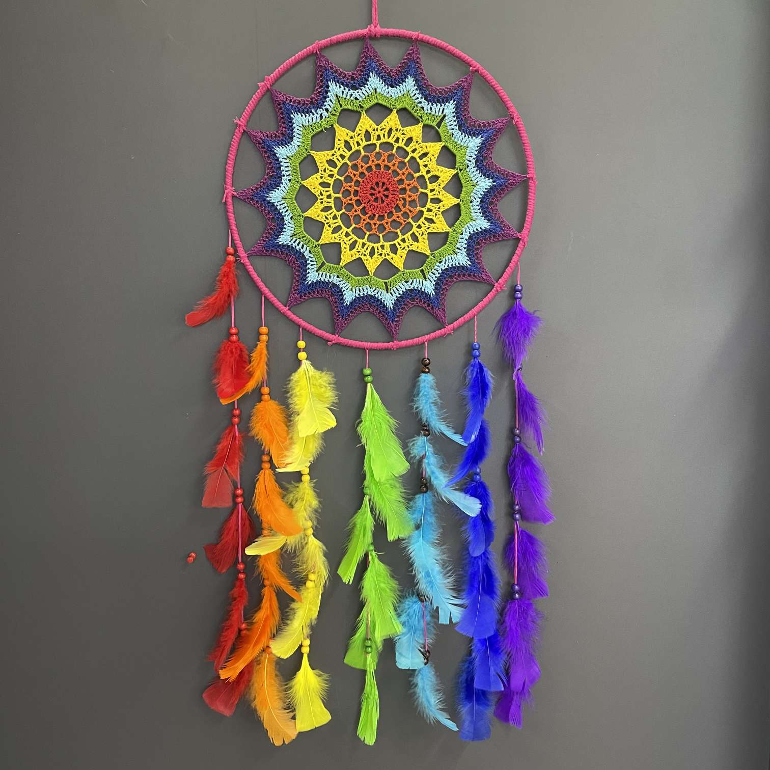 Colorful dreamcatcher, South African style dreamcatcher details Picture