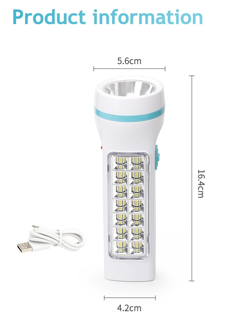 维达斯可充电式手持手电筒徒步户外应急手电筒flashlight torch