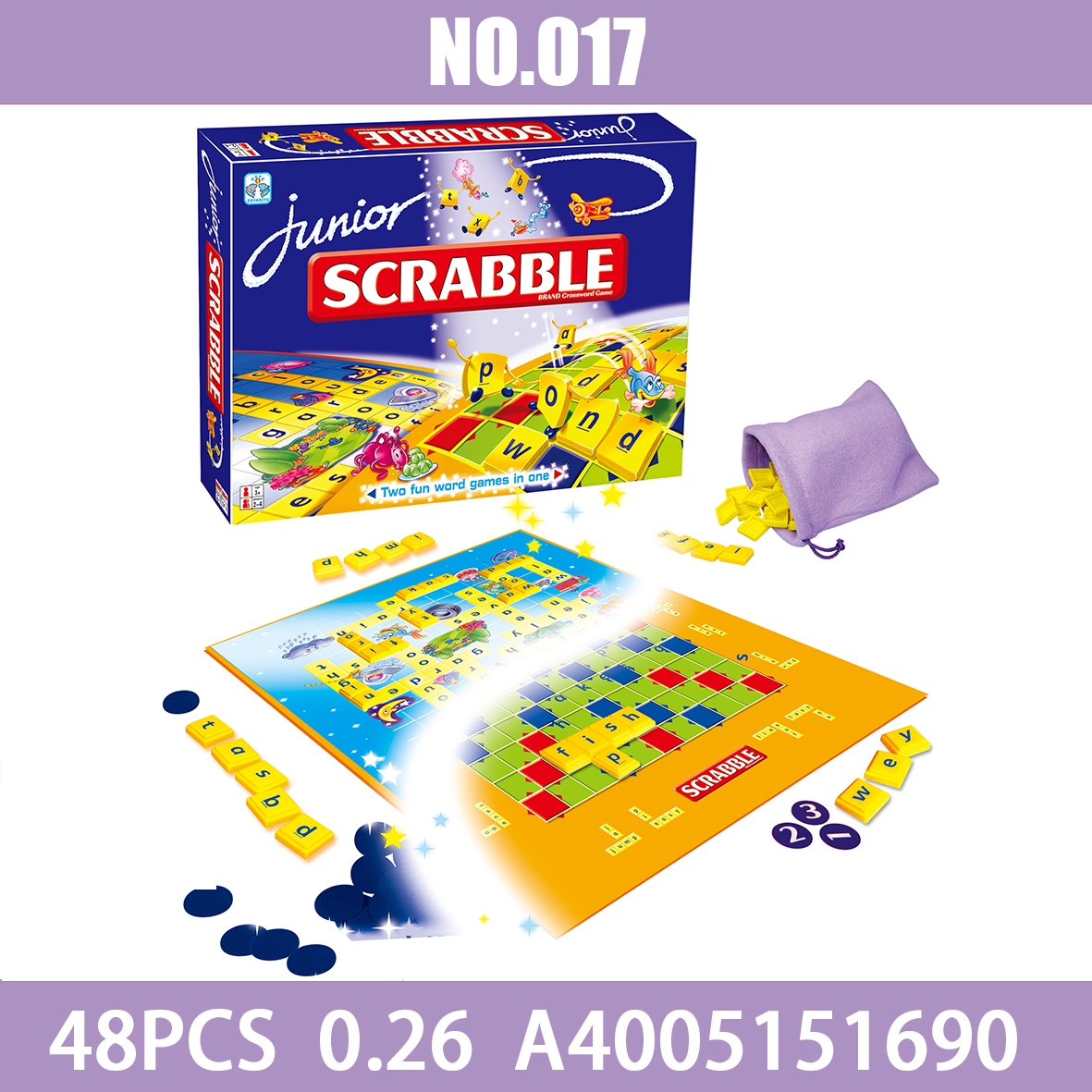 Cross border selling puzzle board game English Scrabble super detective OIUEDO intelligence game English vitality alphabet soup string word game cross board game English puzzle board game