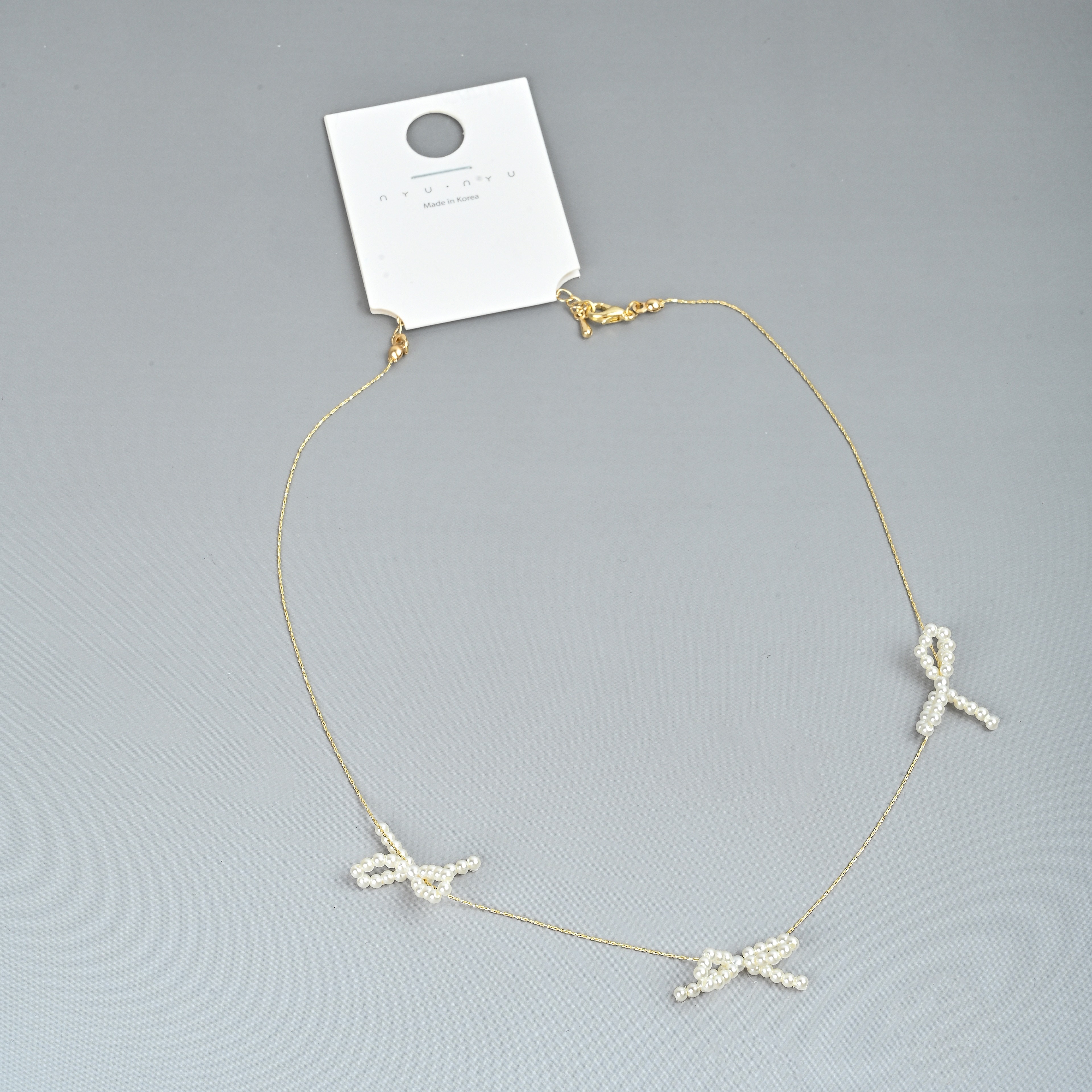 法式复古小众珍珠蝴蝶结项链女设计感个性甜美百搭气质颈链锁骨链产品图