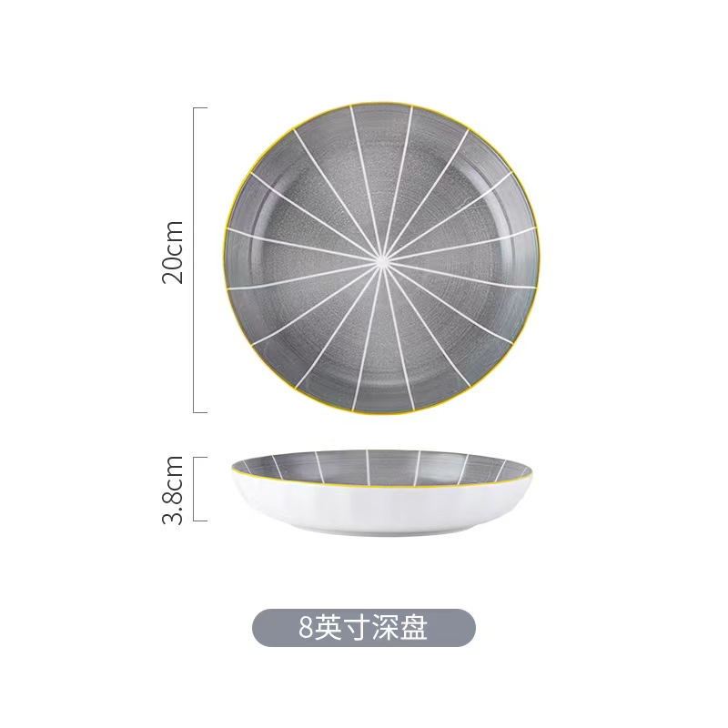 八角散件陶瓷碗陶瓷盘米饭碗汤锅水壶咖啡杯牛奶杯鱼盘饭盘沙拉碗陶瓷盘手绘盘米饭盘汤盘水果盘草莓盘详情图11