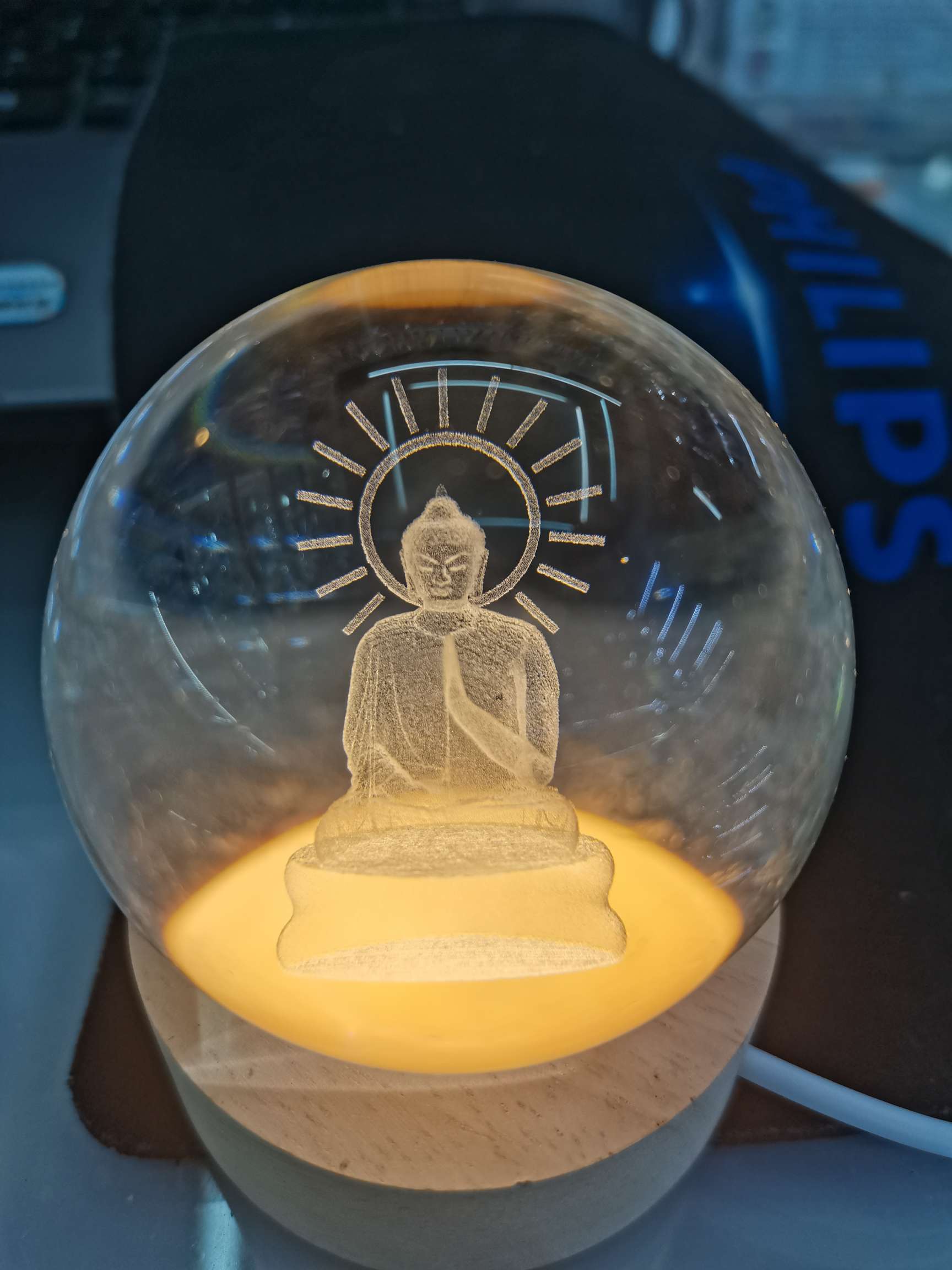 60水晶球印度佛像精致水晶工艺品 水晶玻璃艺术品 礼品工艺品精选 高档装饰品详情图2