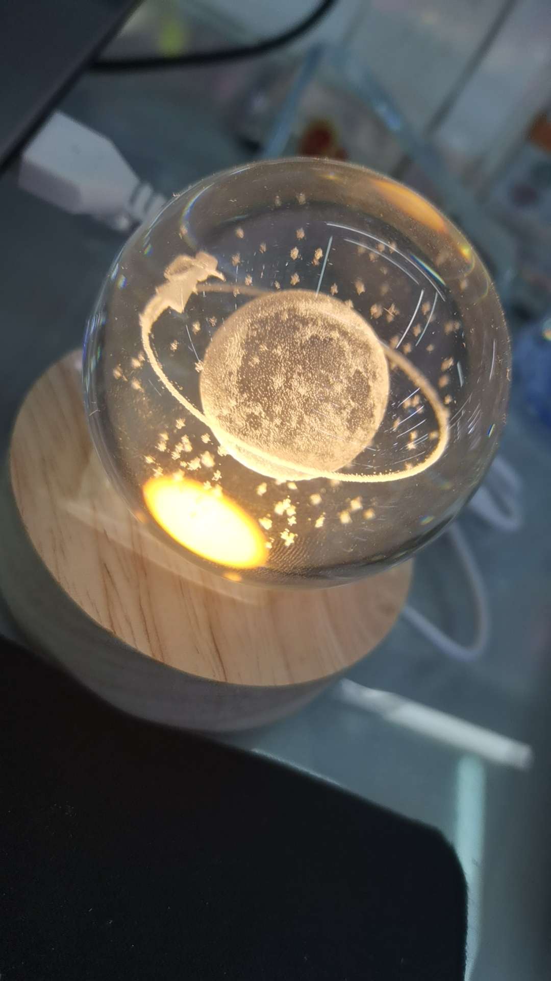 60水晶球 内雕星空系工艺品礼品 精致水晶玻璃饰品 水晶工艺品 艺术收藏品 独特设计 精美装饰品