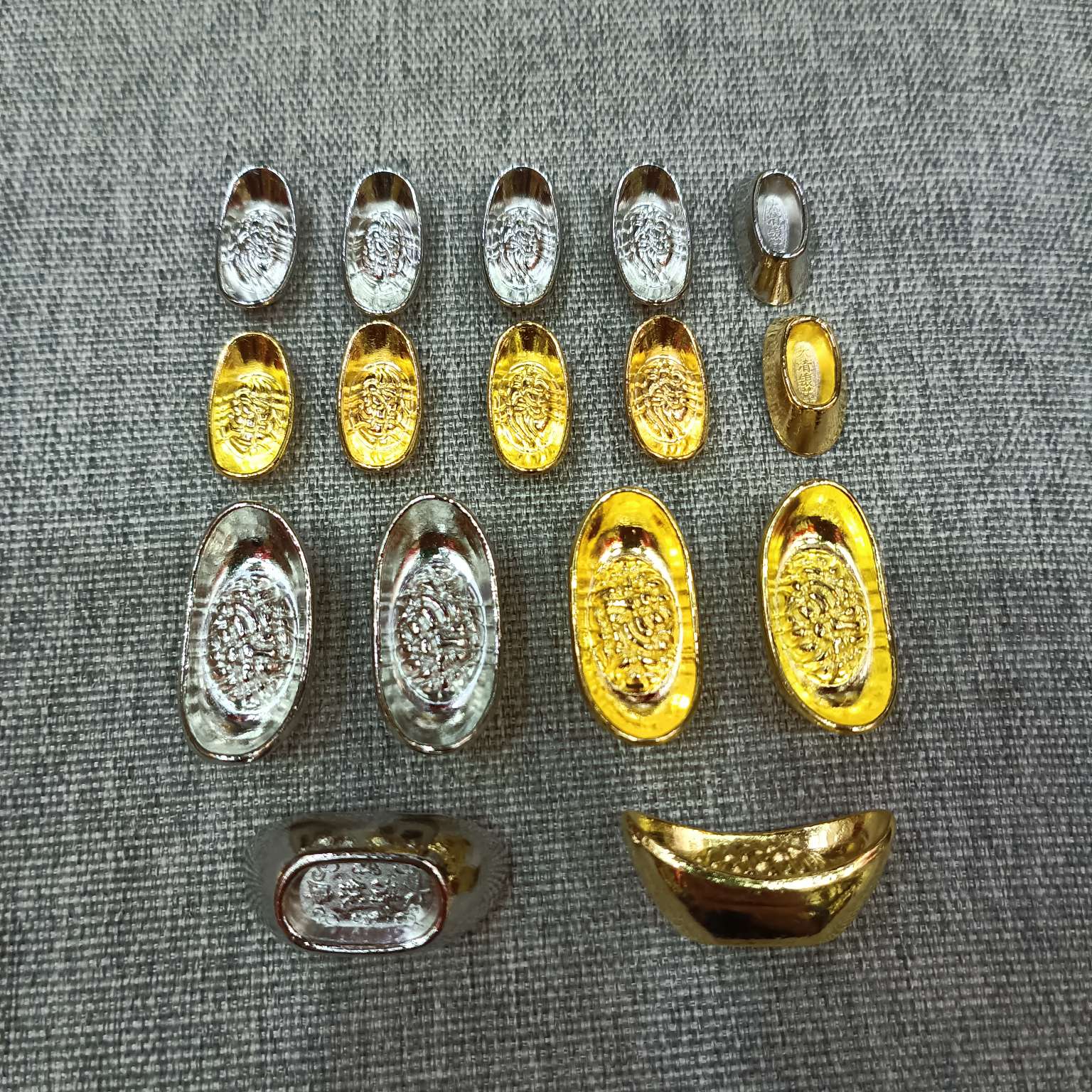小元宝合金元宝金色亮面元宝2公分小号银元宝银色详情图8