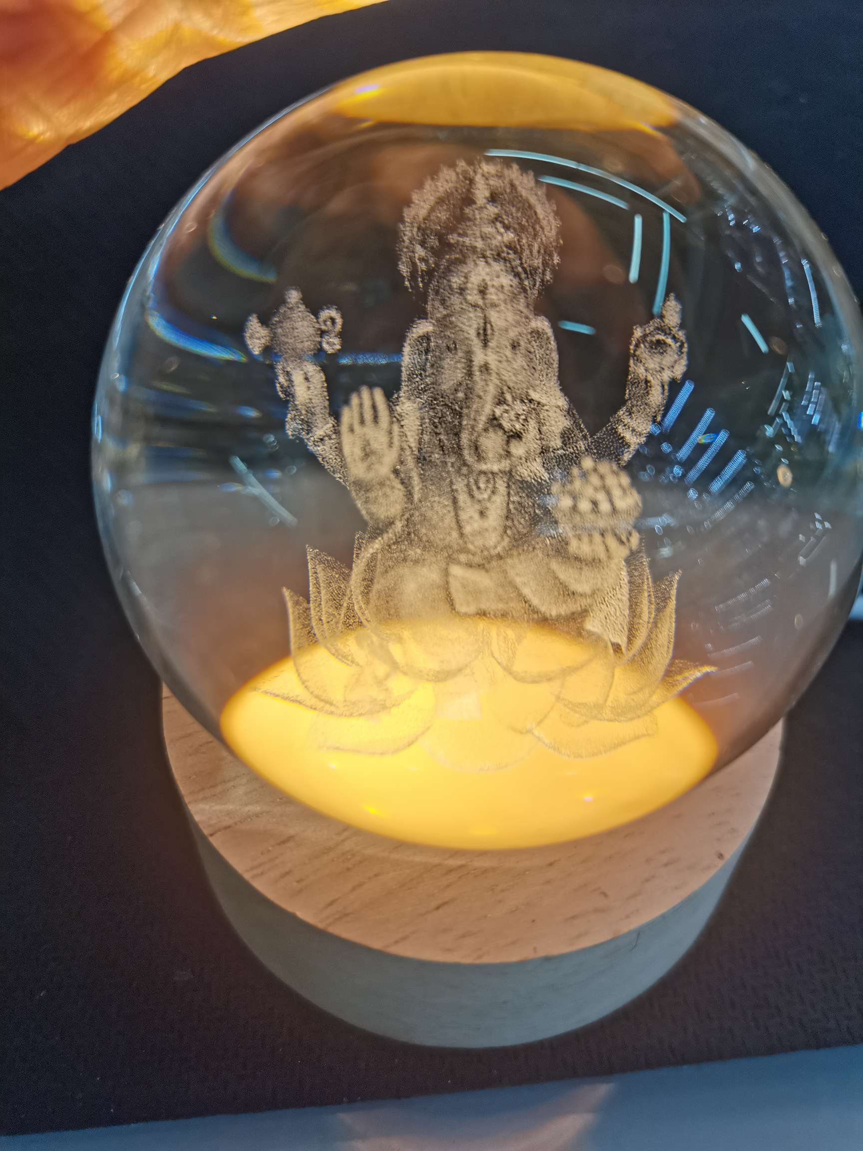 60水晶球印度佛像精致水晶工艺品 水晶玻璃艺术品 礼品工艺品精选 高档装饰品产品图