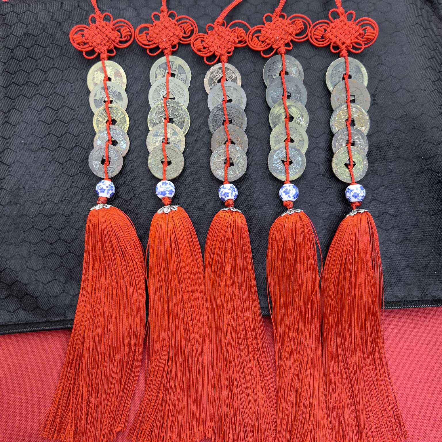 义乌市琳烺工艺品/清朝五帝钱古钱五帝钱挂件五帝串产品图