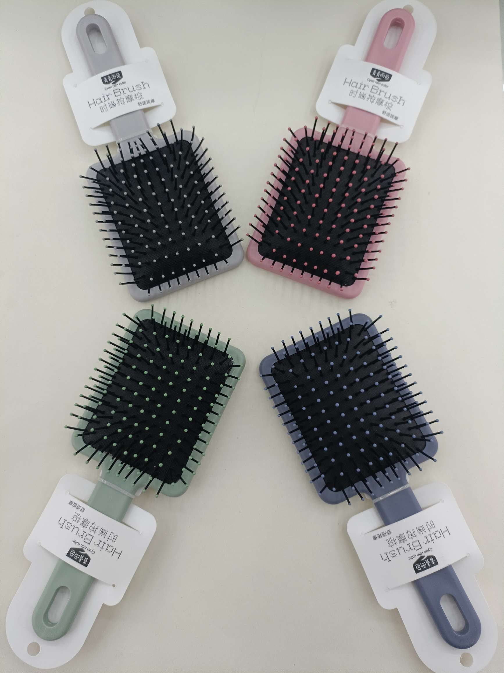 化妆镜，时尚按摩梳小镜子折叠细节图