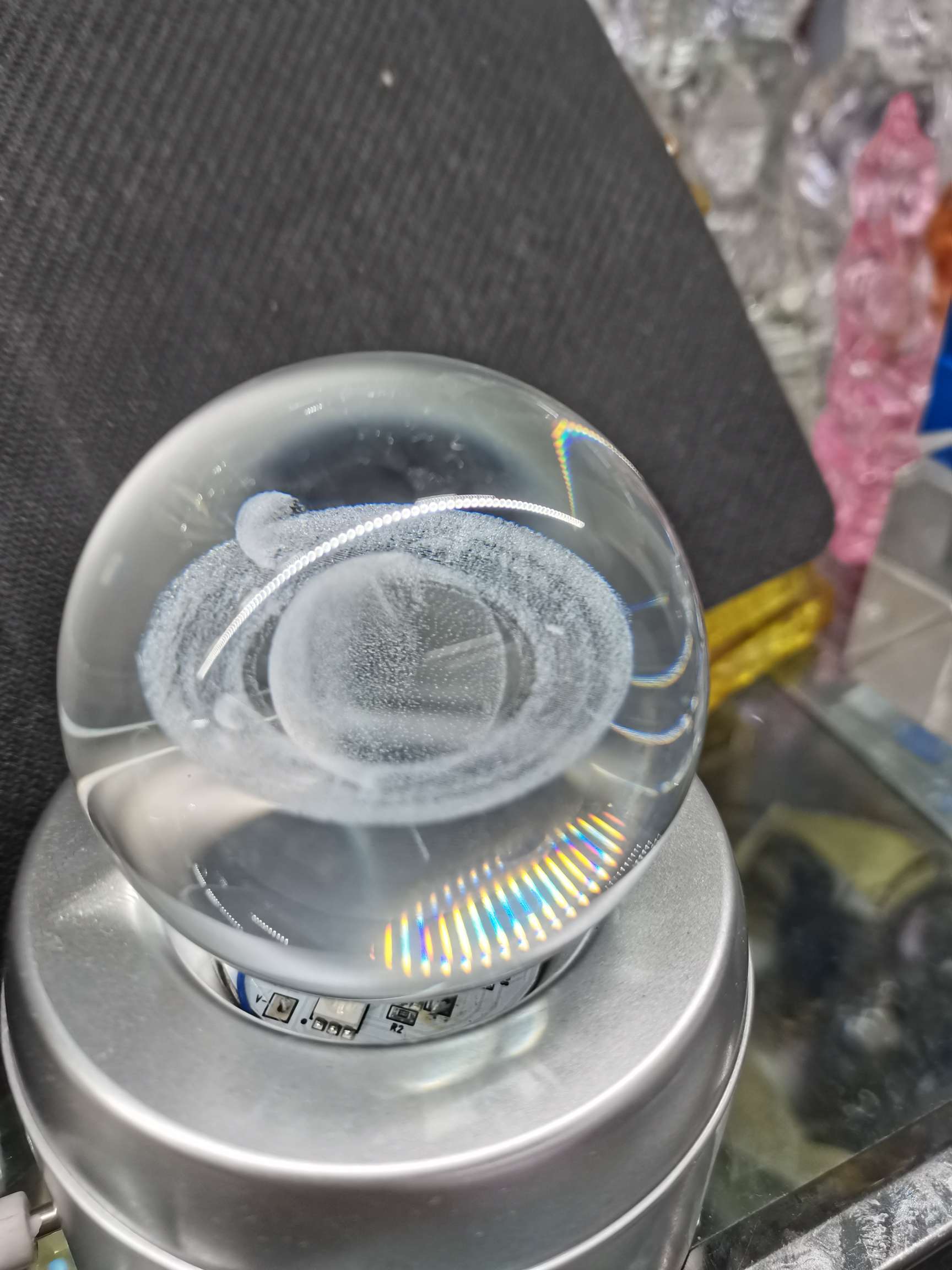 60水晶球 内雕星空系工艺品礼品 精致水晶玻璃饰品 水晶工艺品 艺术收藏品 独特设计 精美装饰品详情图2