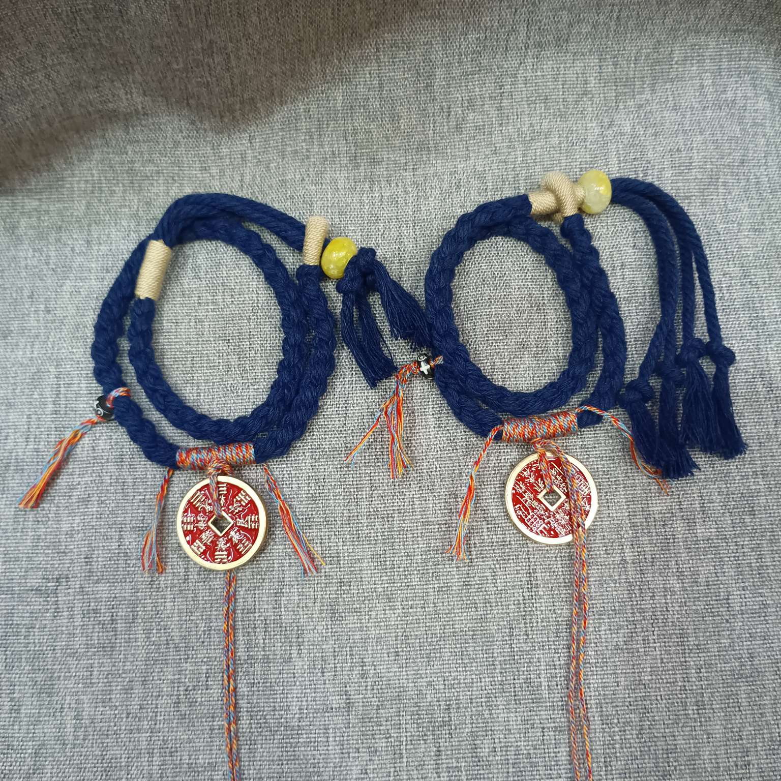 Bracelet, string, mountain ghost money, red copper money, jewelry, and InS-style lucky bracelet detail image 4