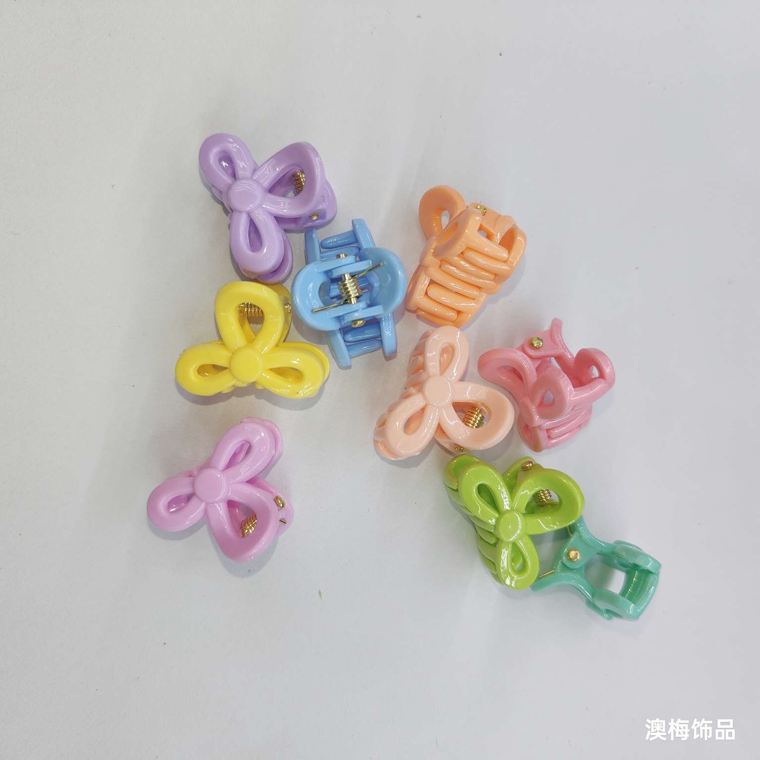 创意饰品头饰发夹 2cm领结实色彩塑料夹独特设计发饰抓夹 美丽优雅夹子 精致女士