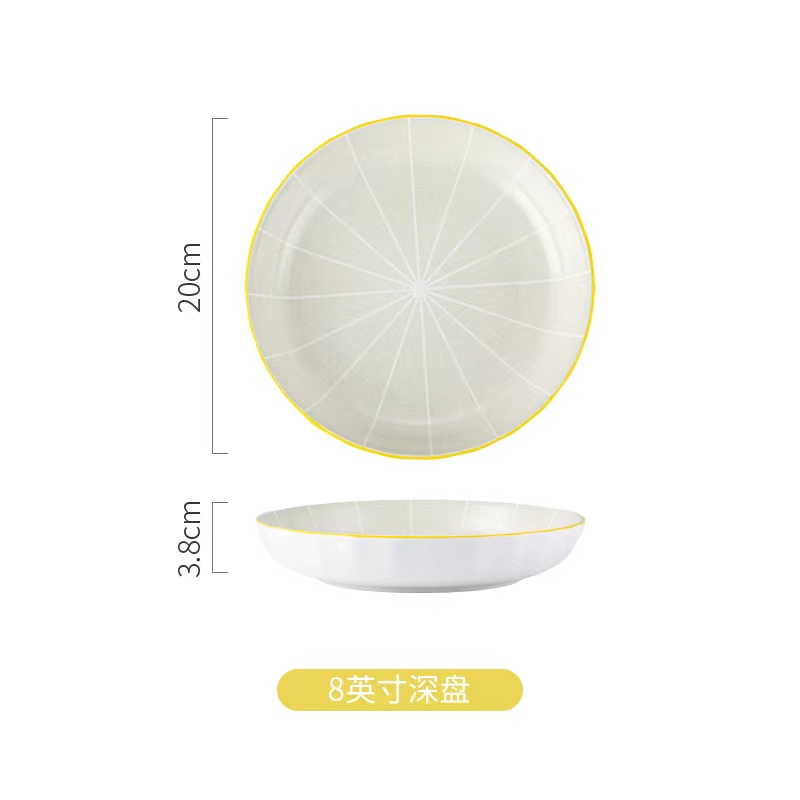 八角散件陶瓷碗陶瓷盘米饭碗汤锅水壶咖啡杯牛奶杯鱼盘饭盘沙拉碗陶瓷盘手绘盘米饭盘汤盘水果盘草莓盘详情图14