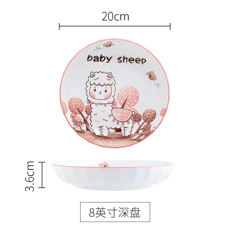 八角散件陶瓷碗陶瓷盘米饭碗汤锅水壶咖啡杯牛奶杯鱼盘饭盘沙拉碗陶瓷盘手绘盘米饭盘汤盘水果盘草莓盘详情图13