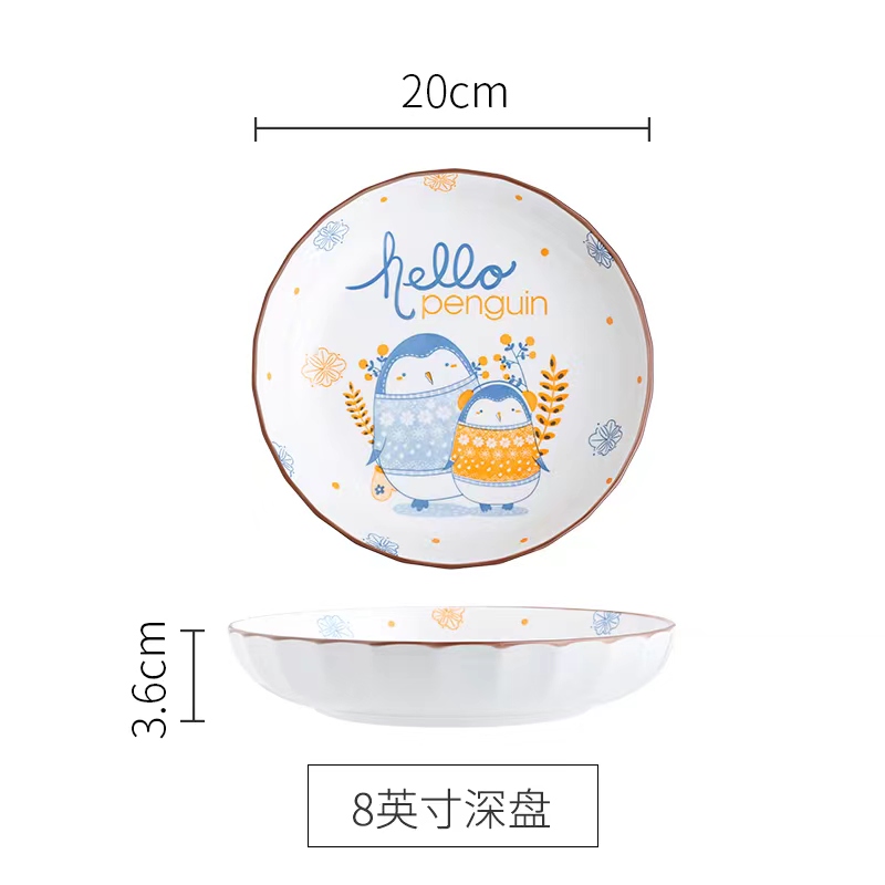 八角散件陶瓷碗陶瓷盘米饭碗汤锅水壶咖啡杯牛奶杯鱼盘饭盘沙拉碗陶瓷盘手绘盘米饭盘汤盘水果盘草莓盘详情图8