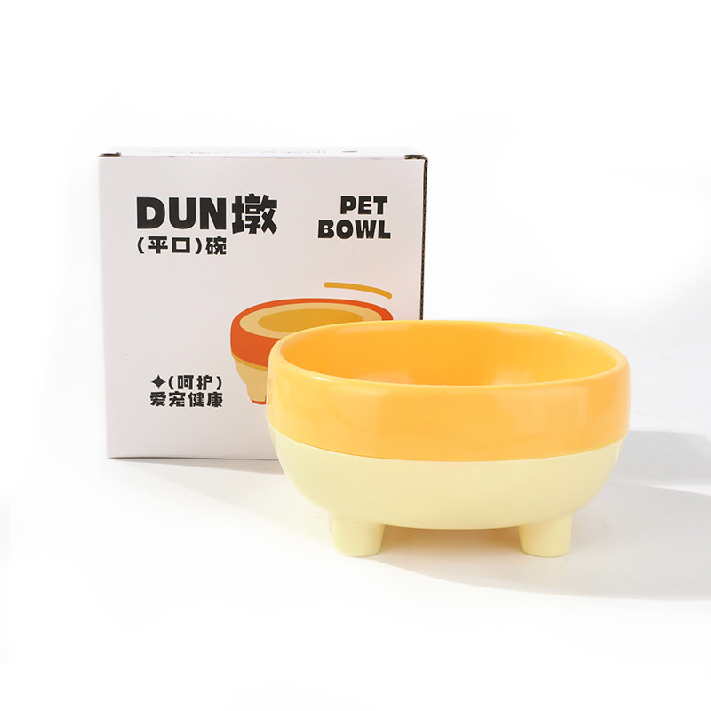 Original flat-mouthed dwen Dwen slanted-mouthed pet single-bowl cat supplies, double-layer cat bowls and pet bowls Application Scenario