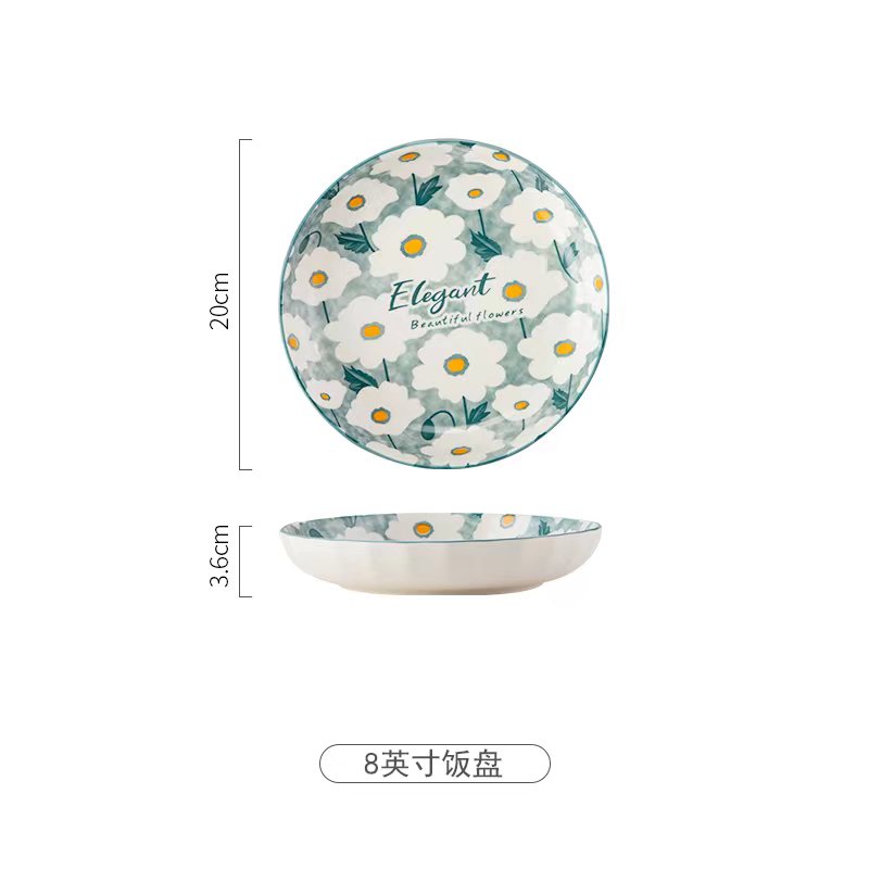 八角散件陶瓷碗陶瓷盘米饭碗汤锅水壶咖啡杯牛奶杯鱼盘饭盘沙拉碗陶瓷盘手绘盘米饭盘汤盘水果盘草莓盘详情图5