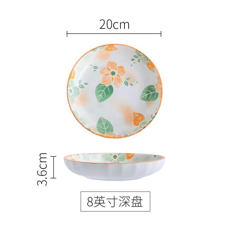 八角散件陶瓷碗陶瓷盘米饭碗汤锅水壶咖啡杯牛奶杯鱼盘饭盘沙拉碗陶瓷盘手绘盘米饭盘汤盘水果盘草莓盘详情图20