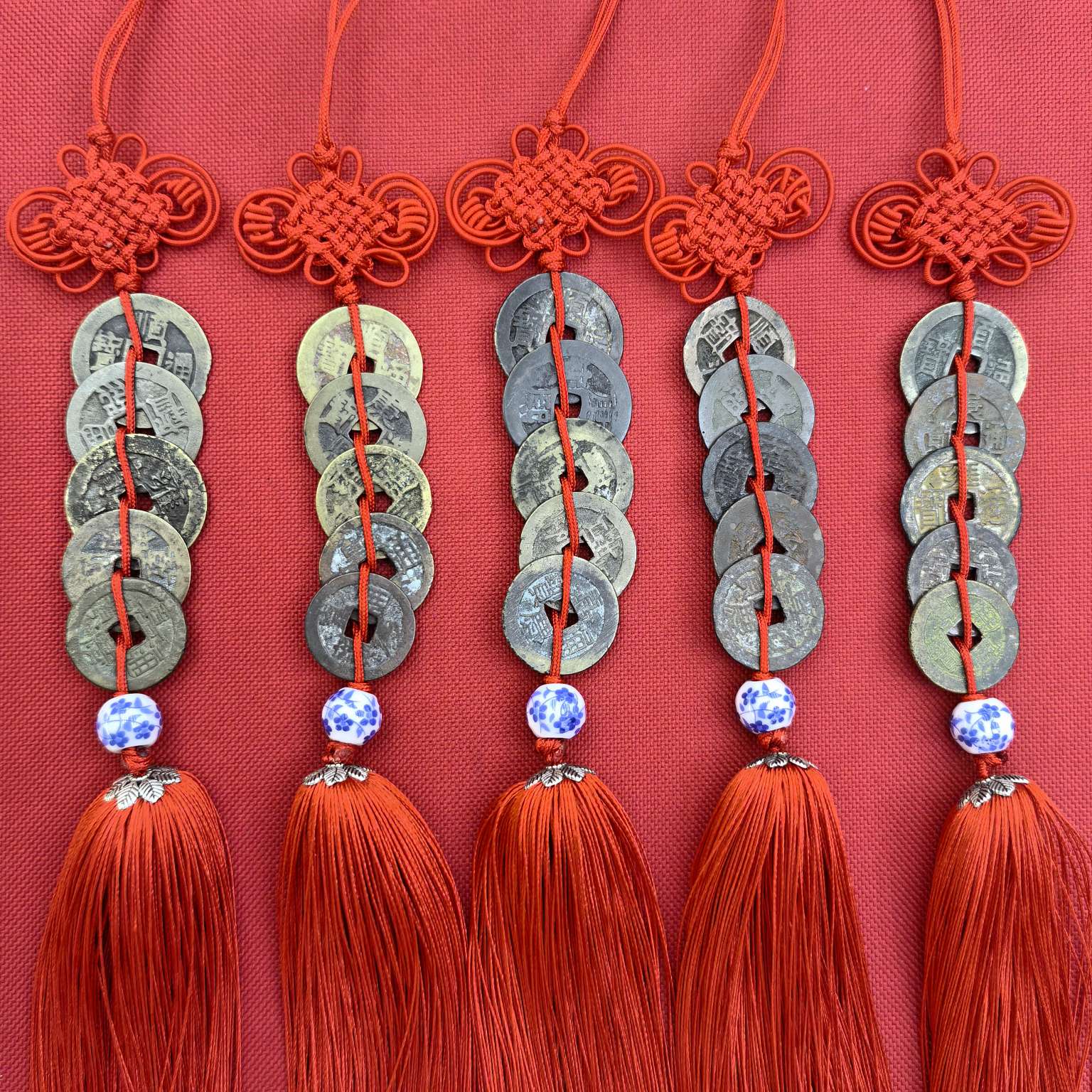 义乌市琳烺工艺品/清朝五帝钱古钱五帝钱挂件五帝串详情图3