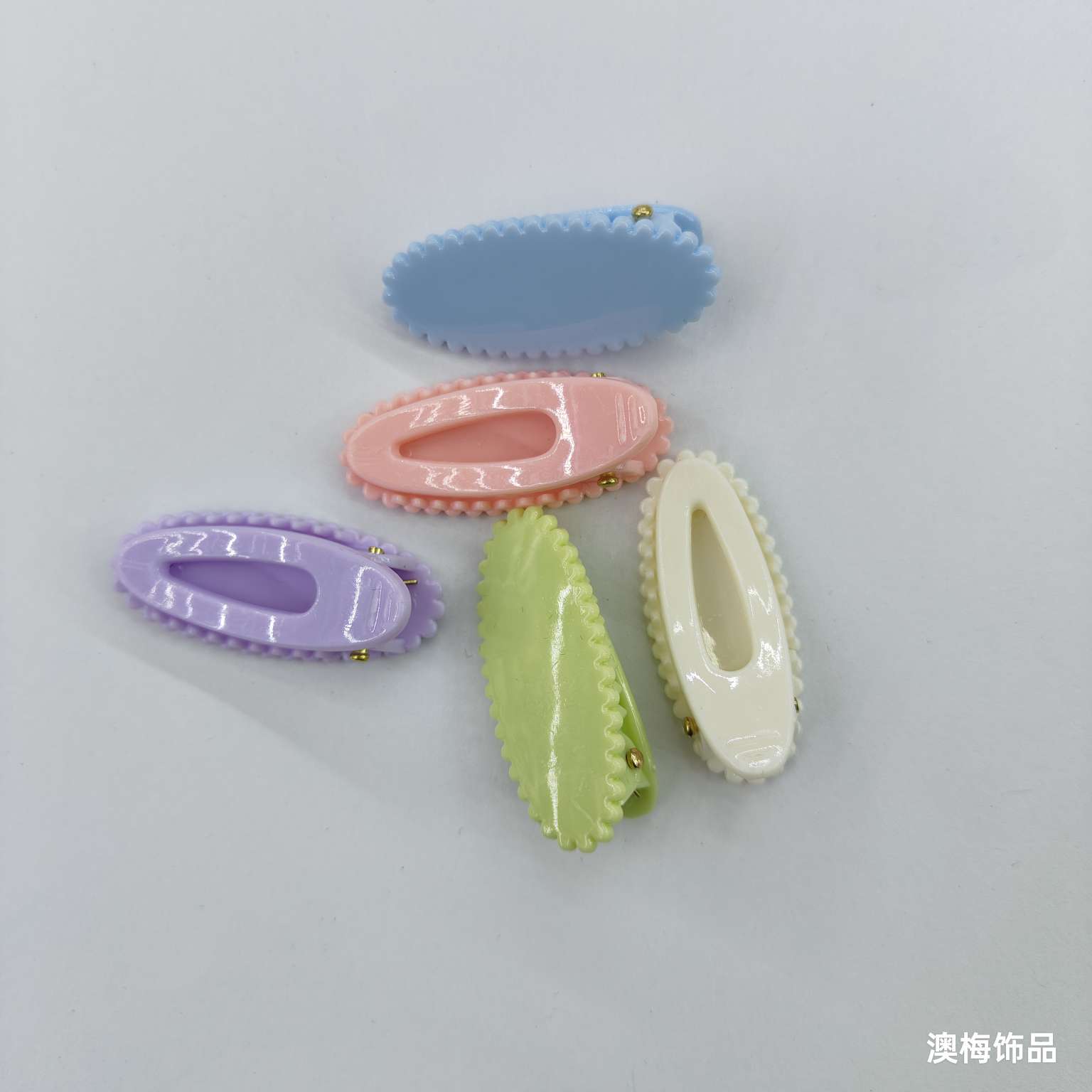 4 cm oval solid color summer light-colored cute grab, diy handcrafted material, no marks on the touch detail image 5