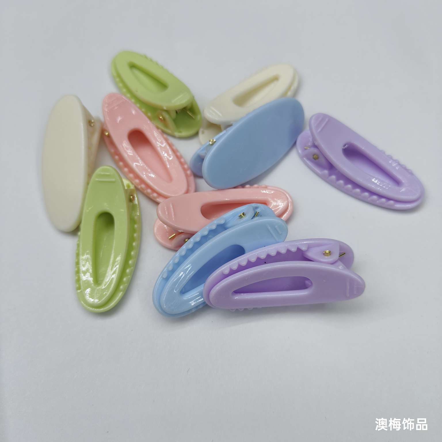 4 cm oval light hair clips, light hair clips, diy resin cream glue hair accessories, candy hair clips, factory direct sales detail image 6