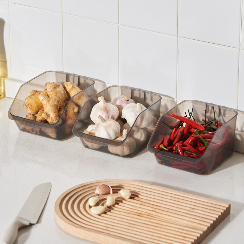 J06-6446葱姜蒜收纳筐厨房生姜葱大蒜壁挂置物盒框免打孔收纳盒