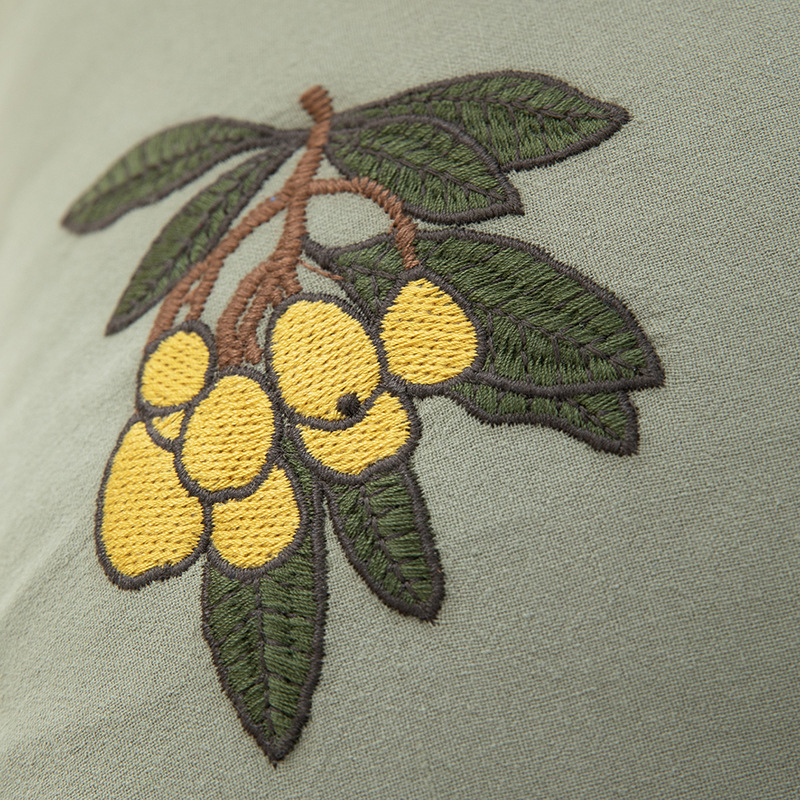 New Chinese-style embroidered loquat pillow cover, home living room sofa pillow, ins style black fungus edge embroidered pillow cushion, jacquard cushion Specification image
