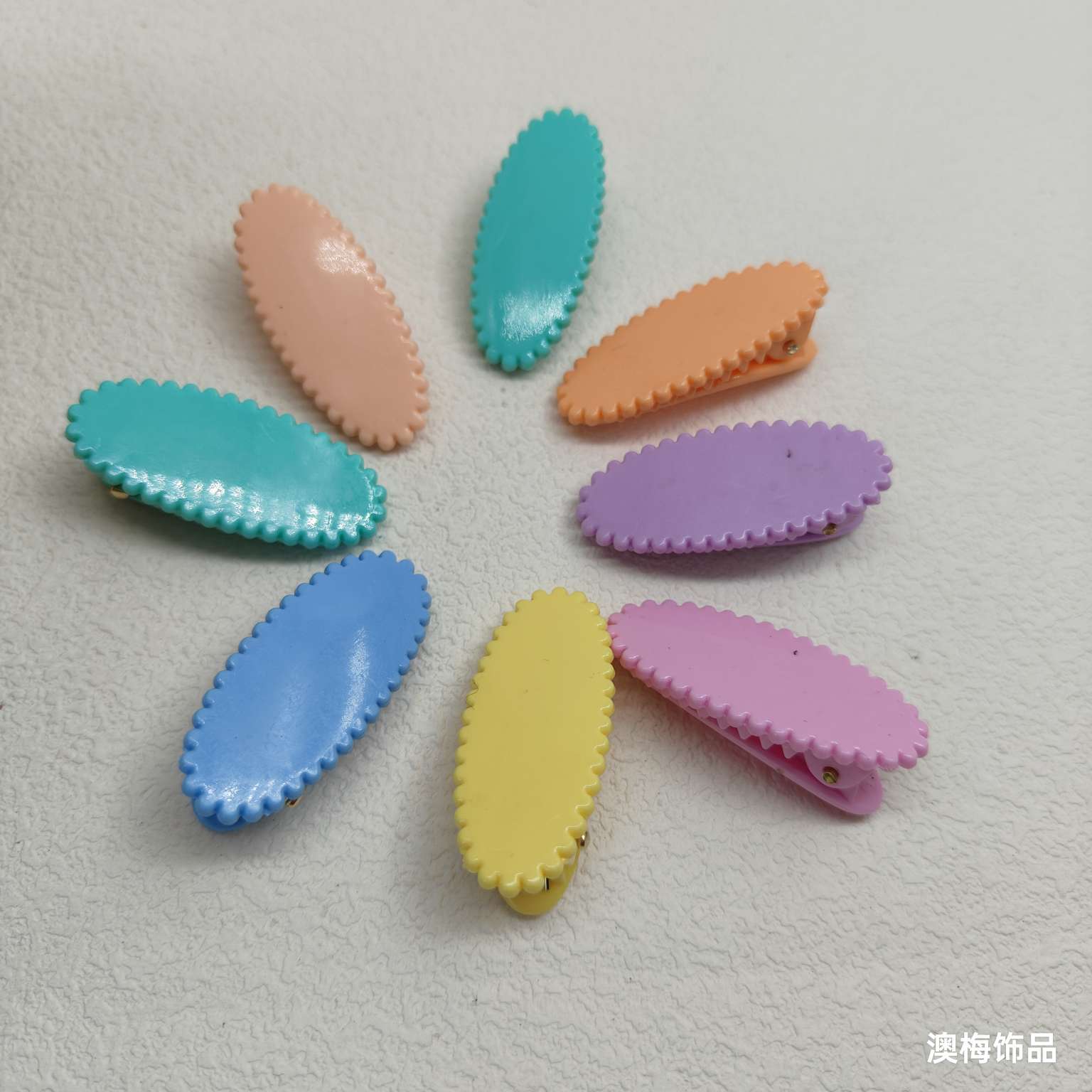 4 cm oval hair clips, solid color with lace, diy resin cream glue hair accessories, candy hair clips, factory direct sales detail image 4