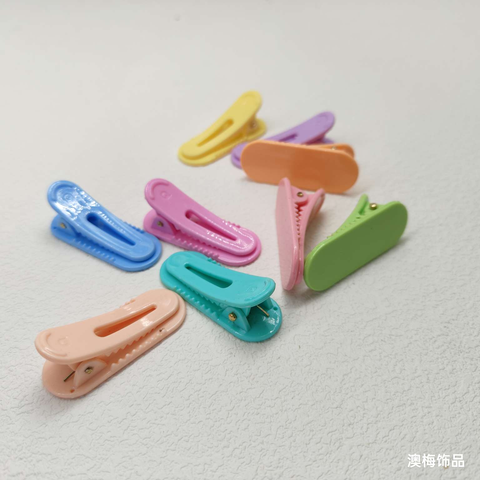 4 cm two-end round hair clips, solid color broken hair clips, diy resin cream glue hair accessories, candy hair clips, factory direct sales detail image 4