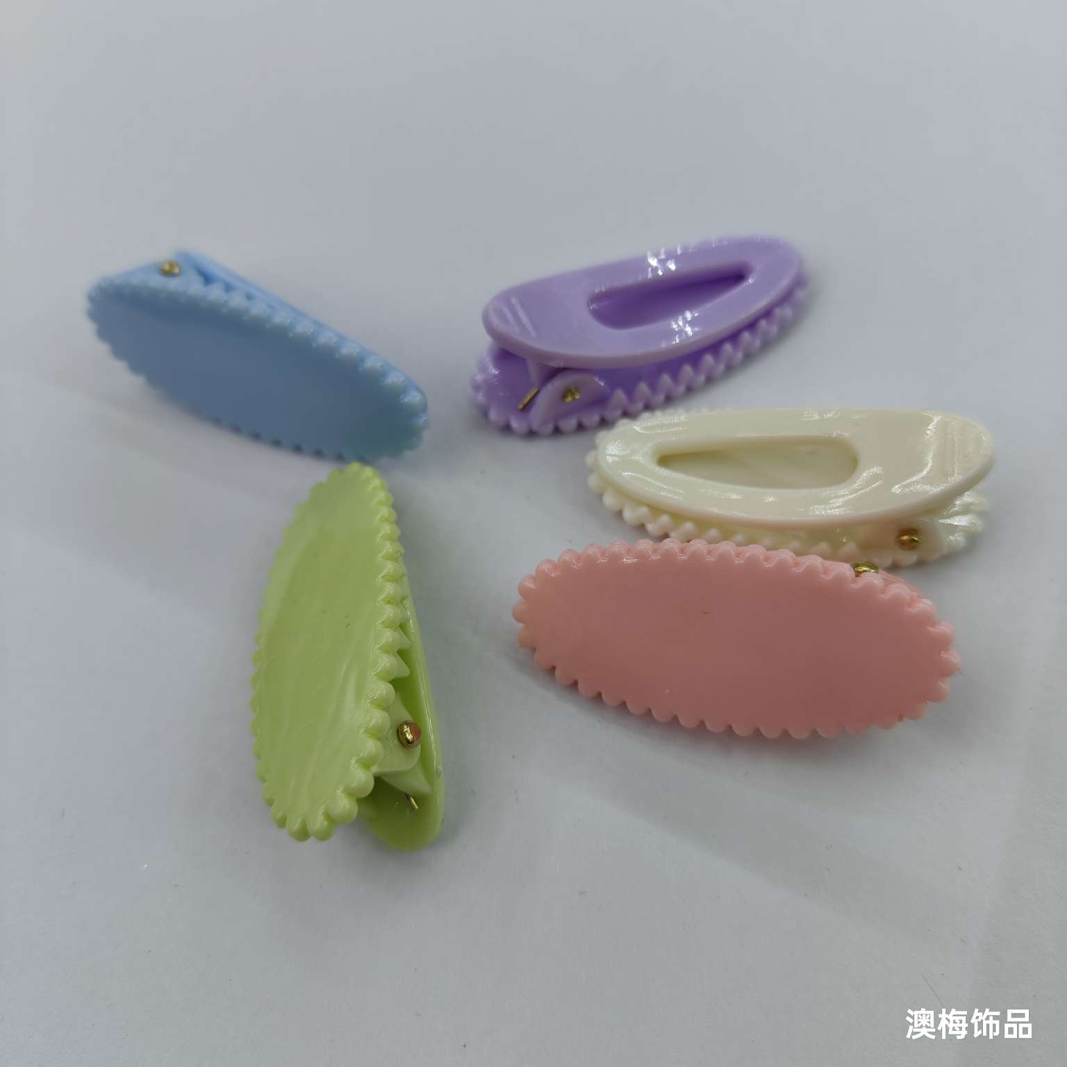 4 cm oval solid color summer light-colored cute grab, diy handcrafted material, no marks on the touch detail image 1