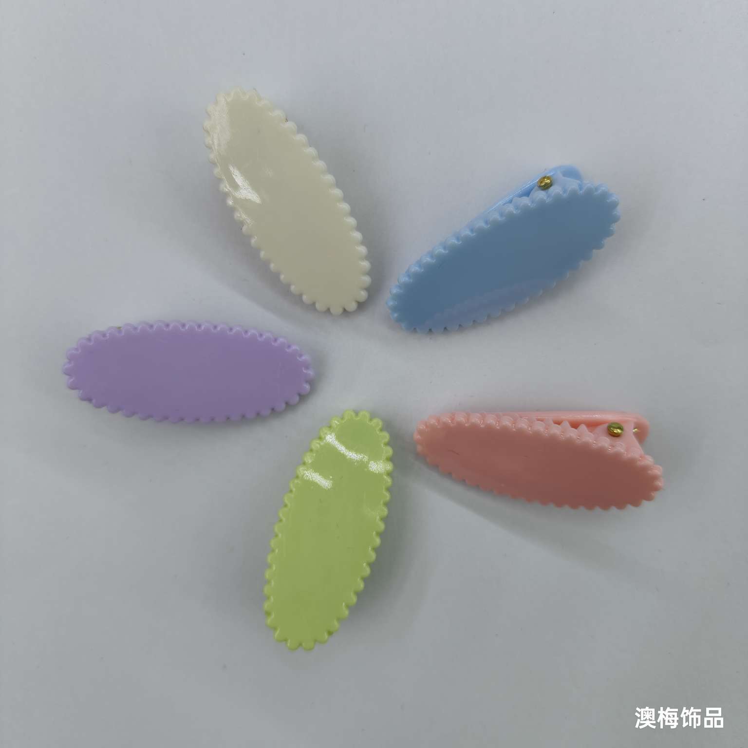 4 cm oval solid color summer light-colored cute grab, diy handcrafted material, no marks on the touch detail image 3