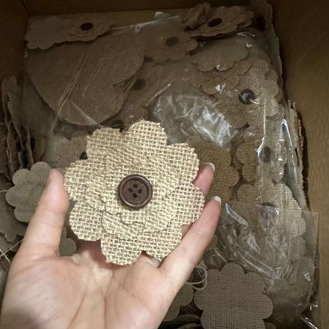 麻布花蝴蝶结手工DIY帽子鞋材编织麻绳