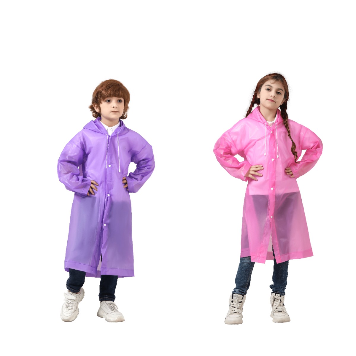 C1010 Kid's Raincoat EVA 儿童精品雨衣 儿童无味环保雨衣 素色雨衣